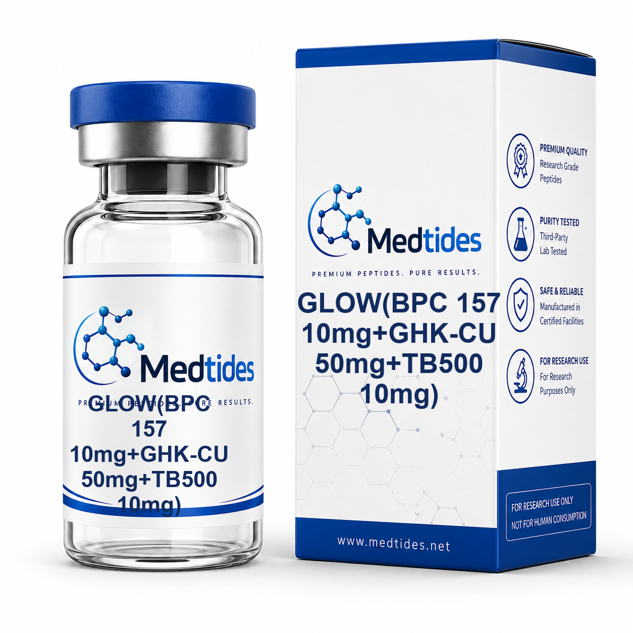 GLOW(BPC 157 10mg+GHK-CU 50mg+TB500 10mg)